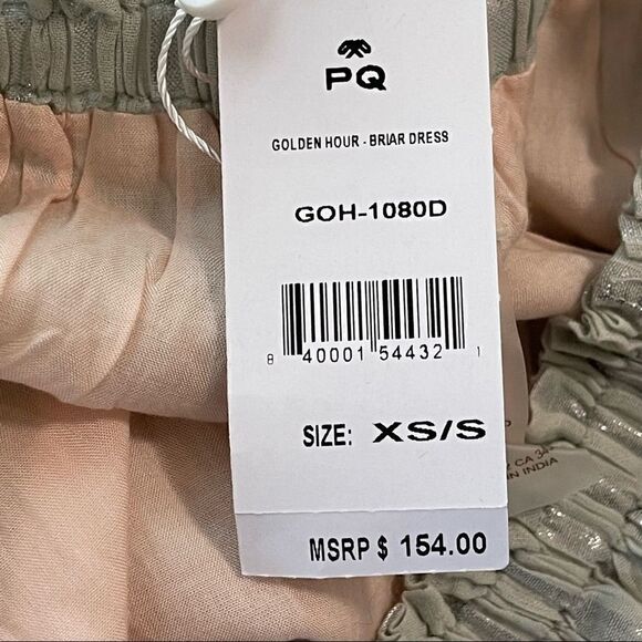 PQ Swim Golden Hour Briar Maxi Dress Swim Cover Strapless Block Tiers Pleated - Picture 10 of 15